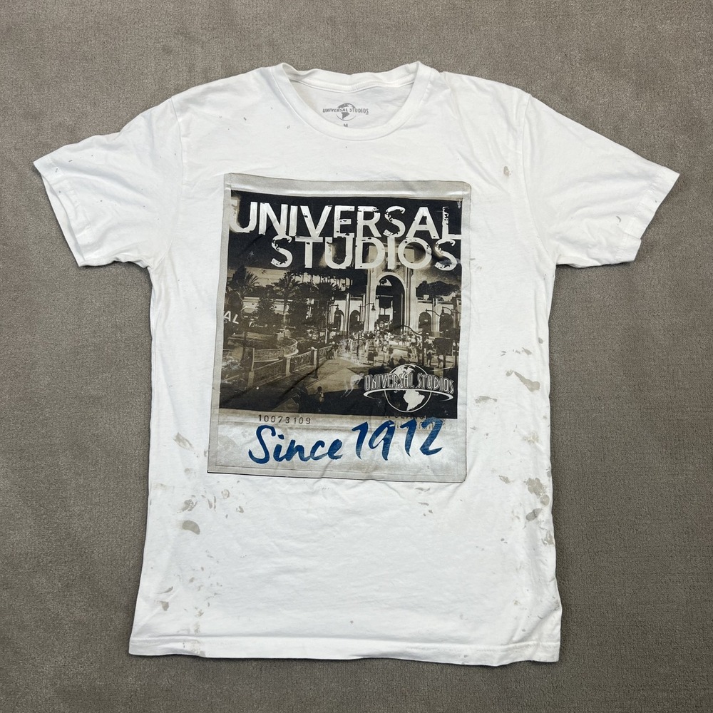Universal Studios Graphic T-Shirt Mens Medium White Since 1912 Movie Souvenir